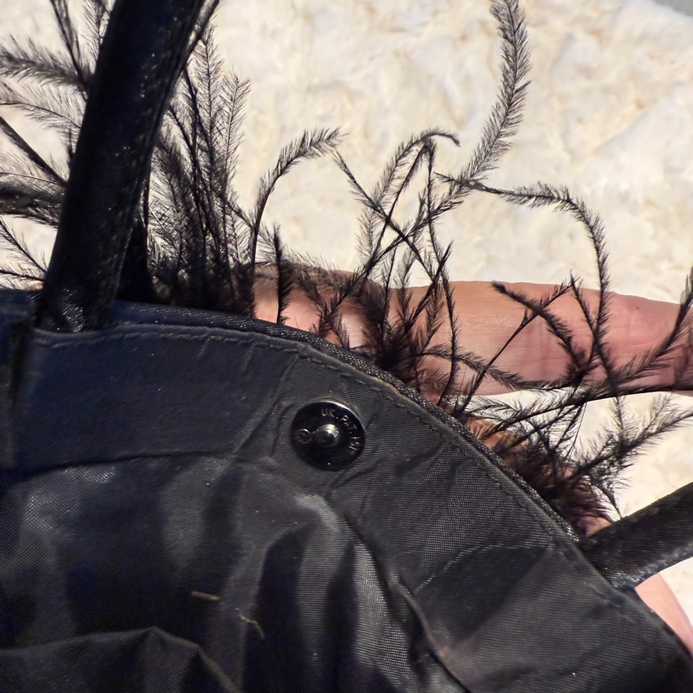 Elegant Black Feathered Women's Bag - Picture 10 of 13